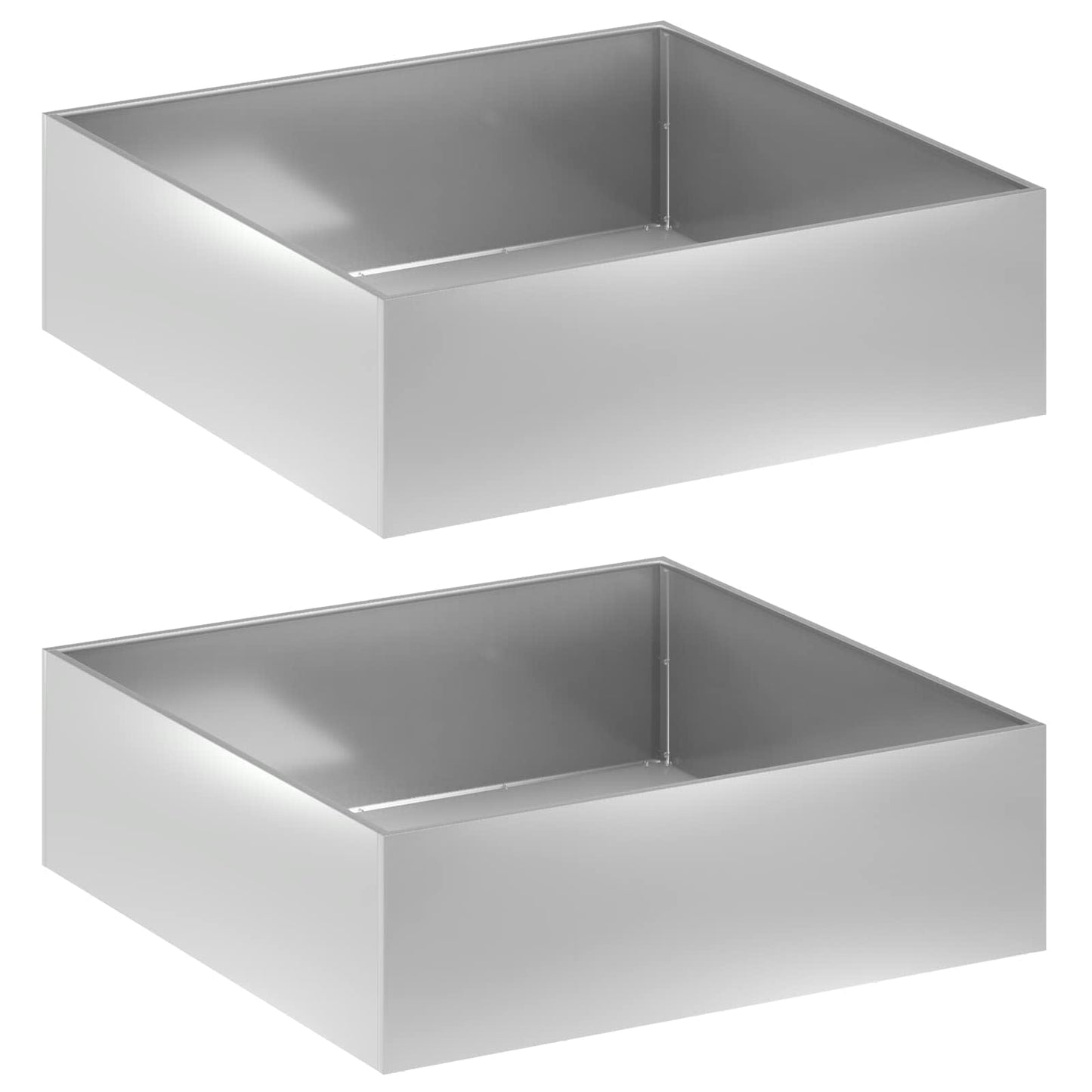 Garden Planter 2 pcs Silver 80 x 80 x 30 cm Galvanised Steel