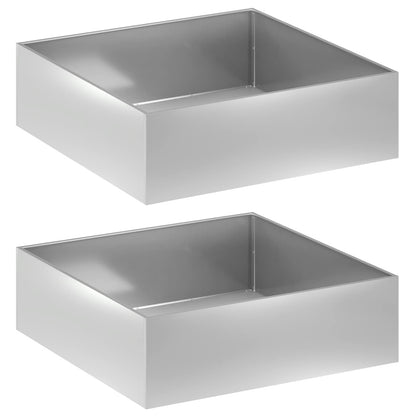 Garden Planter 2 pcs Silver 80 x 80 x 30 cm Galvanised Steel