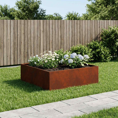 Garden Planter Rusty 80 x 80 x 30 cm Weathering Steel