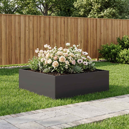 Garden Planter Black 100 x 100 x 30 cm Cold-rolled Steel