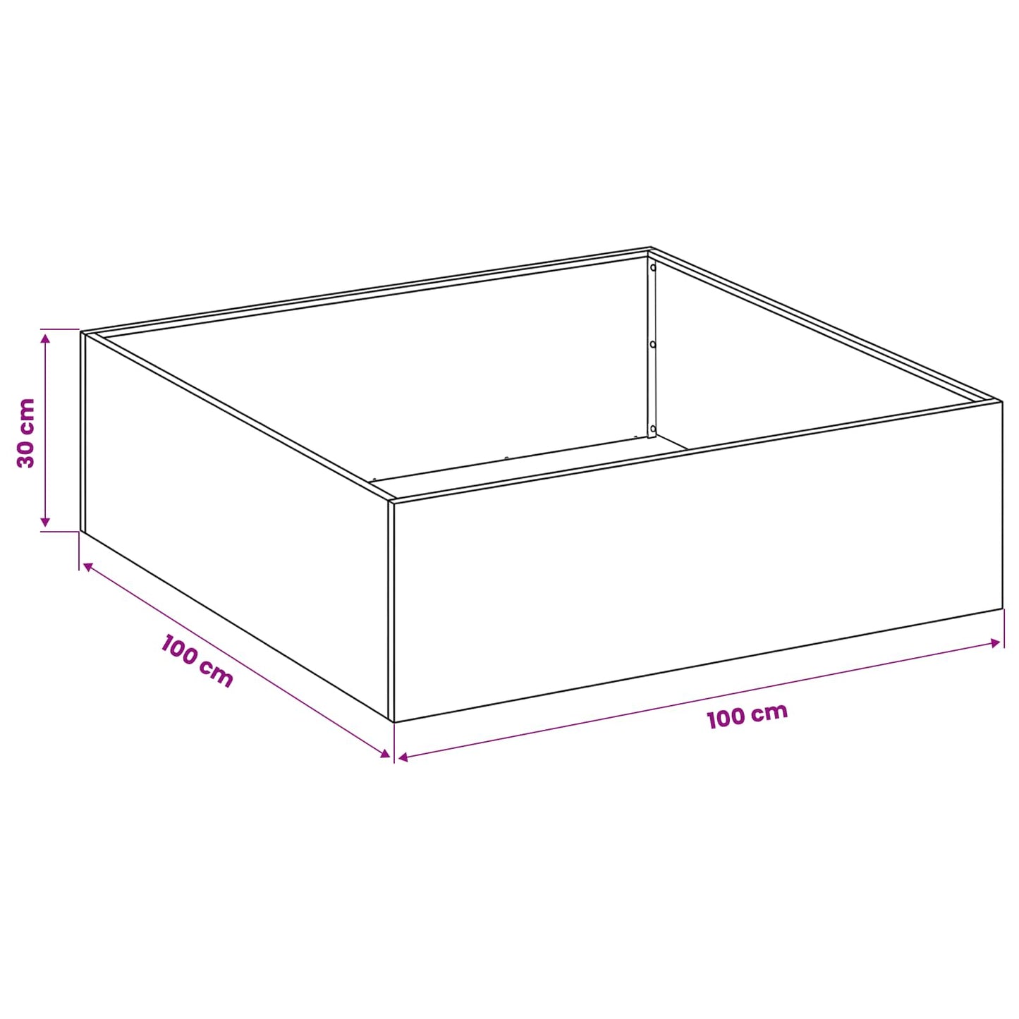 Garden Planter White 100 x 100 x 30 cm Cold-rolled Steel