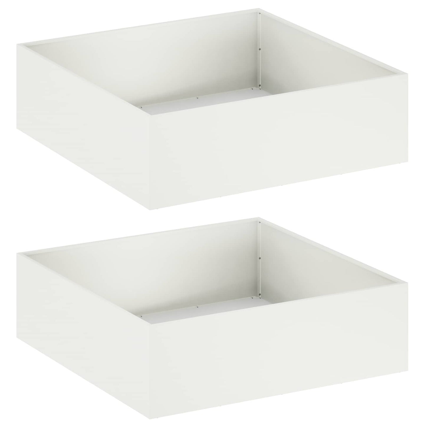 Garden Planter 2 pcs White 100 x 100 x 30 cm Cold-rolled Steel