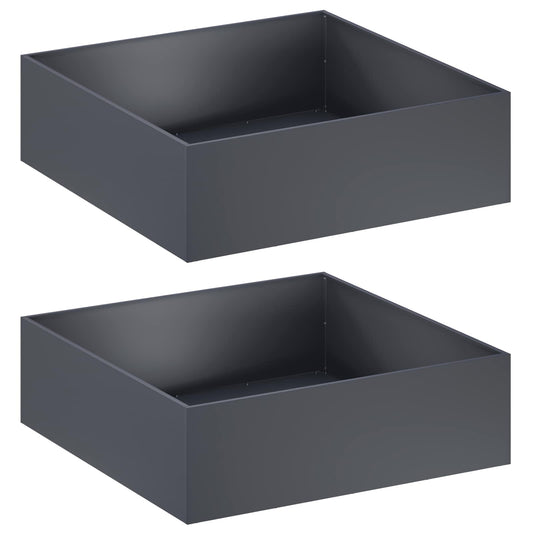 Garden Planter 2 pcs Anthracite 100 x 100 x 30 cm