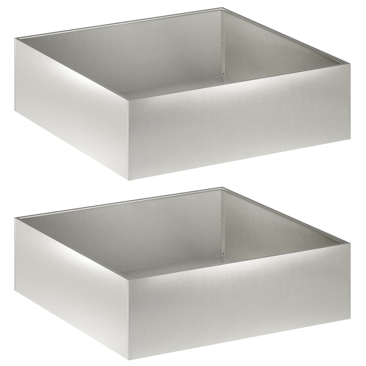 Garden Planter 2 pcs Silver 100 x 100 x 30 cm Stainless Steel