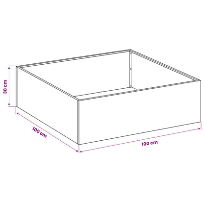Garden Planter 2 pcs Silver 100 x 100 x 30 cm Stainless Steel