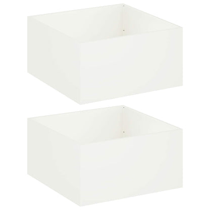 Garden Planter 2 pcs White 60 x 60 x 40 cm Cold-rolled Steel