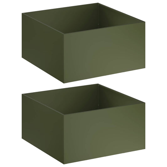 Garden Planter 2 pcs Olive Green 60 x 60 x 40 cm