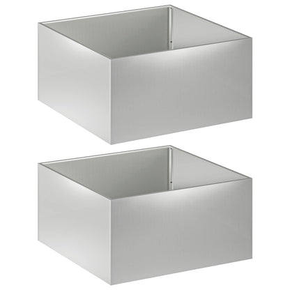 Garden Planter 2 pcs Silver 60 x 60 x 40 cm Galvanised Steel