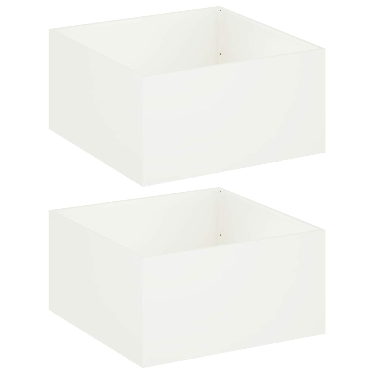 Garden Planter 2 pcs White 80 x 80 x 40 cm Cold-rolled Steel