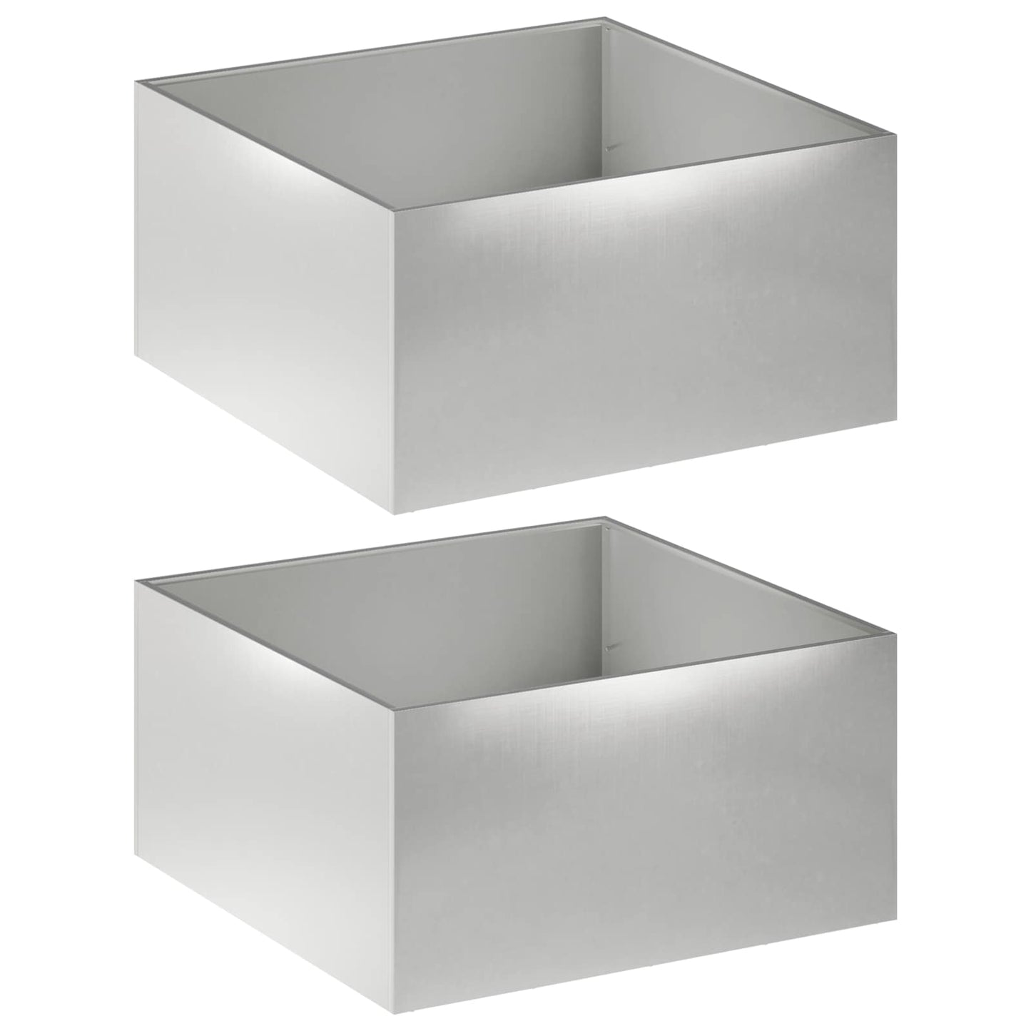 Garden Planter 2 pcs Silver 80 x 80 x 40 cm Stainless Steel