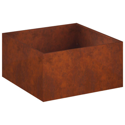 Garden Planter Rusty 80 x 80 x 40 cm Weathering Steel