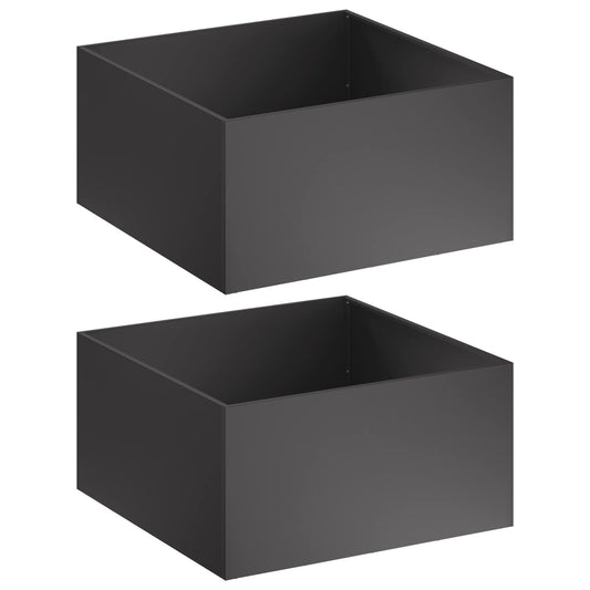 Garden Planter 2 pcs Black 100 x 100 x 40 cm Cold-rolled Steel