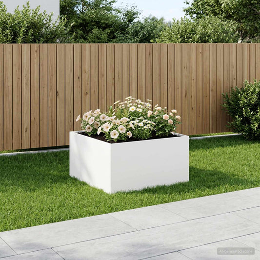 Garden Planter White 100 x 100 x 40 cm Cold-rolled Steel