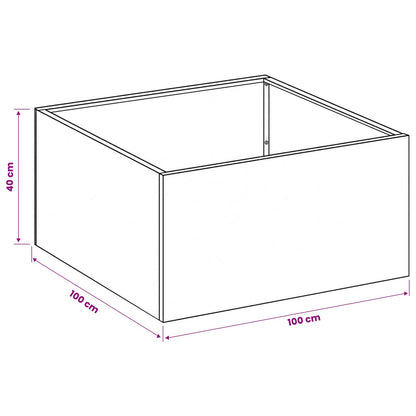 Garden Planter 2 pcs Anthracite 100 x 100 x 40 cm