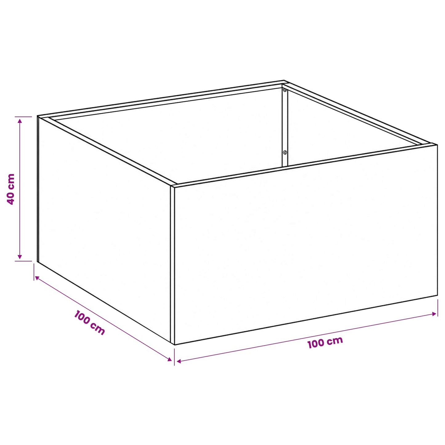 Garden Planter Olive Green 100 x 100 x 40 cm Cold-rolled Steel