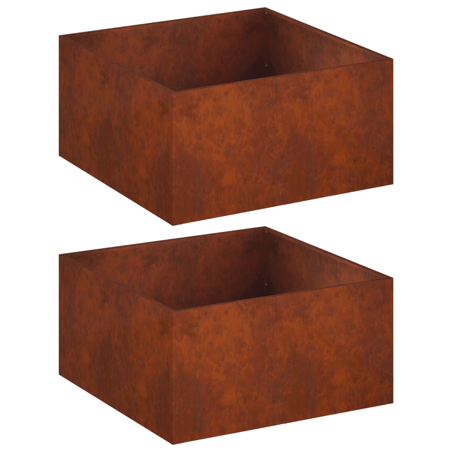 Garden Planter 2 pcs Rusty 100 x 100 x 40 cm Weathering Steel