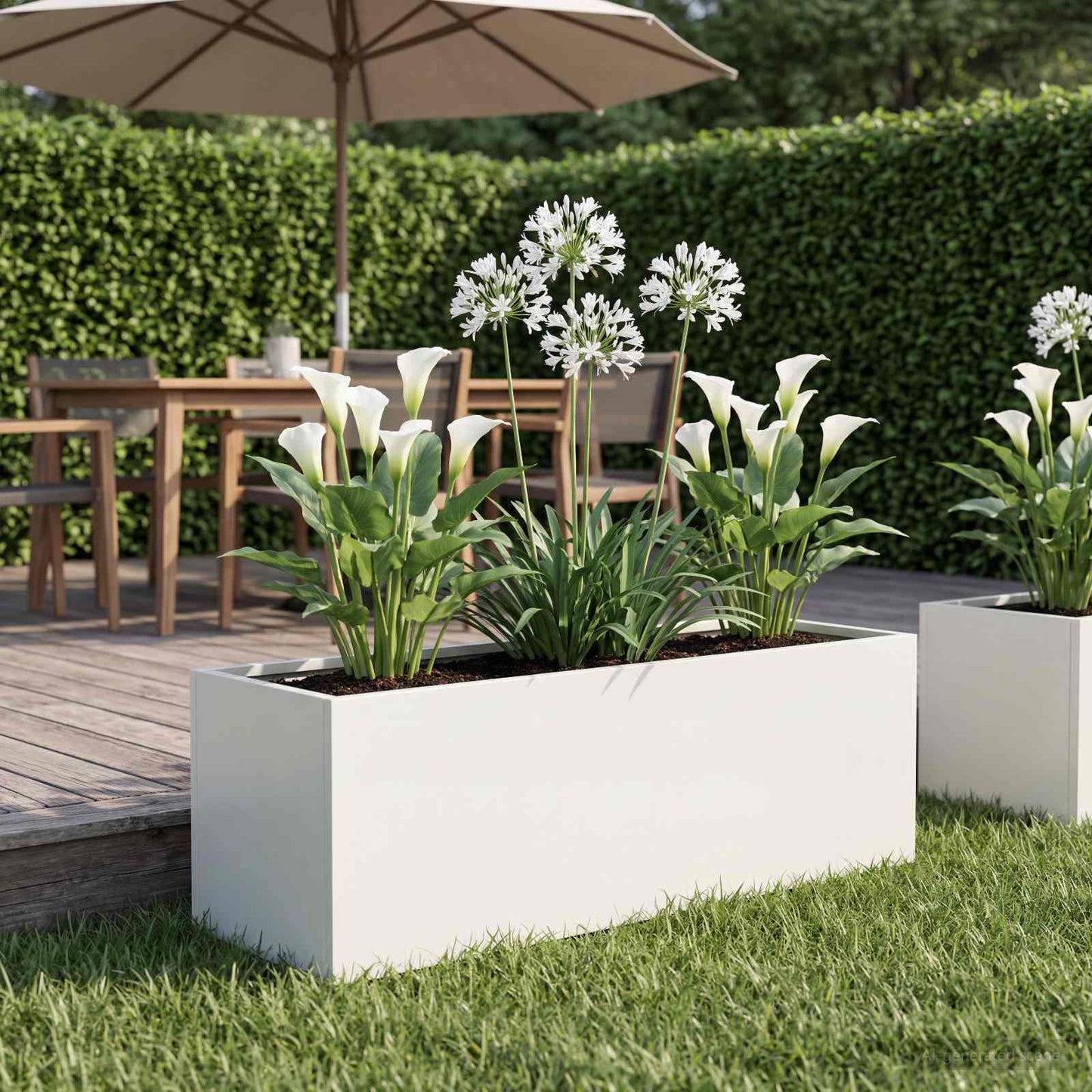 Garden Planter White 40 x 20 x 20 cm Cold-rolled Steel