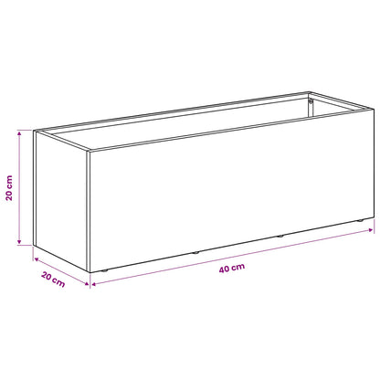 Garden Planter White 40 x 20 x 20 cm Cold-rolled Steel