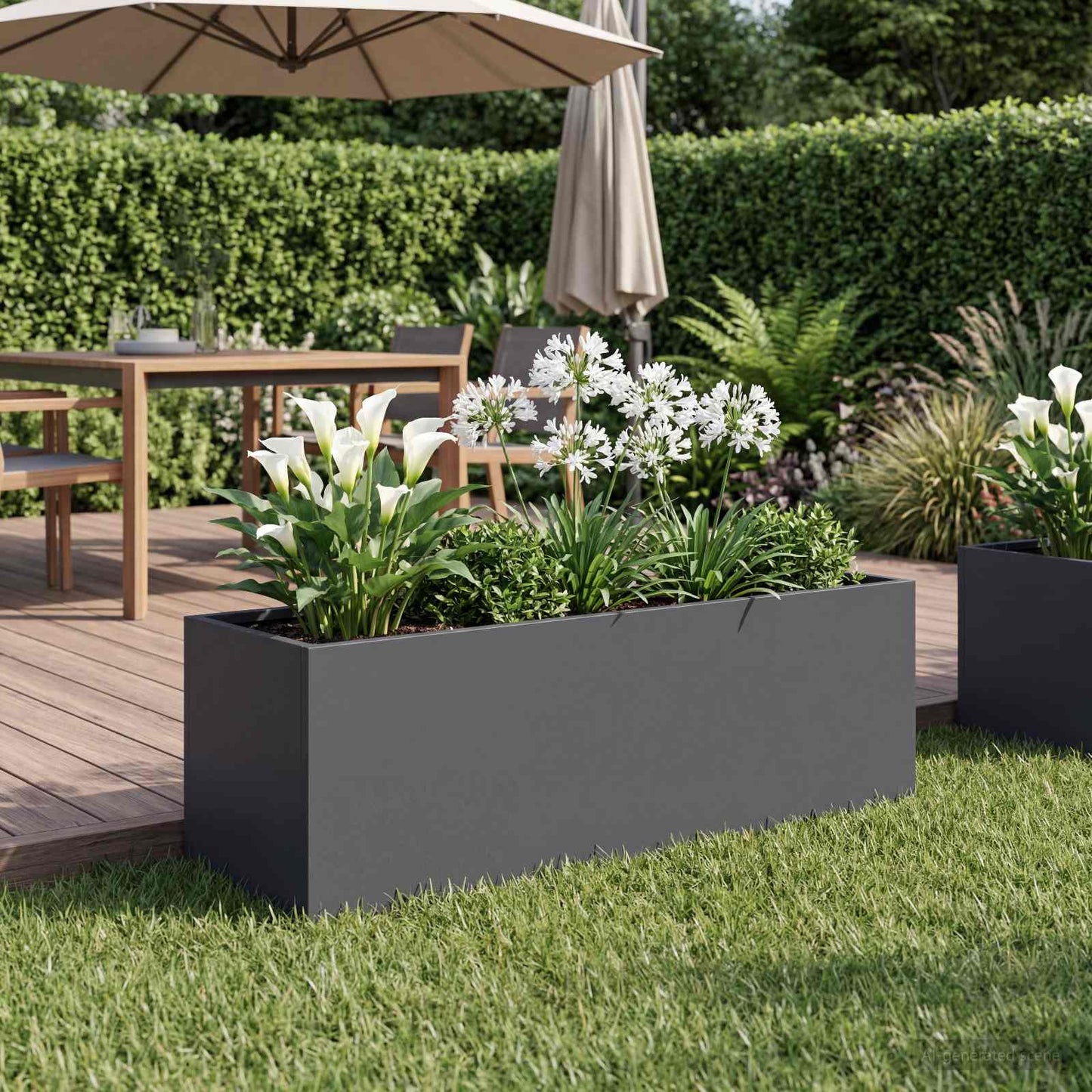 Garden Planter Anthracite 40 x 20 x 20 cm Cold-rolled Steel