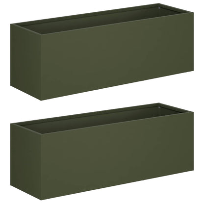 Garden Planter 2 pcs Olive Green 40 x 20 x 20 cm
