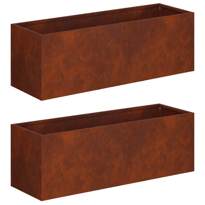 Garden Planter 2 pcs Rusty 40 x 20 x 20 cm Weathering Steel