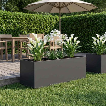 Garden Planter Black 60 x 20 x 20 cm Cold-rolled Steel