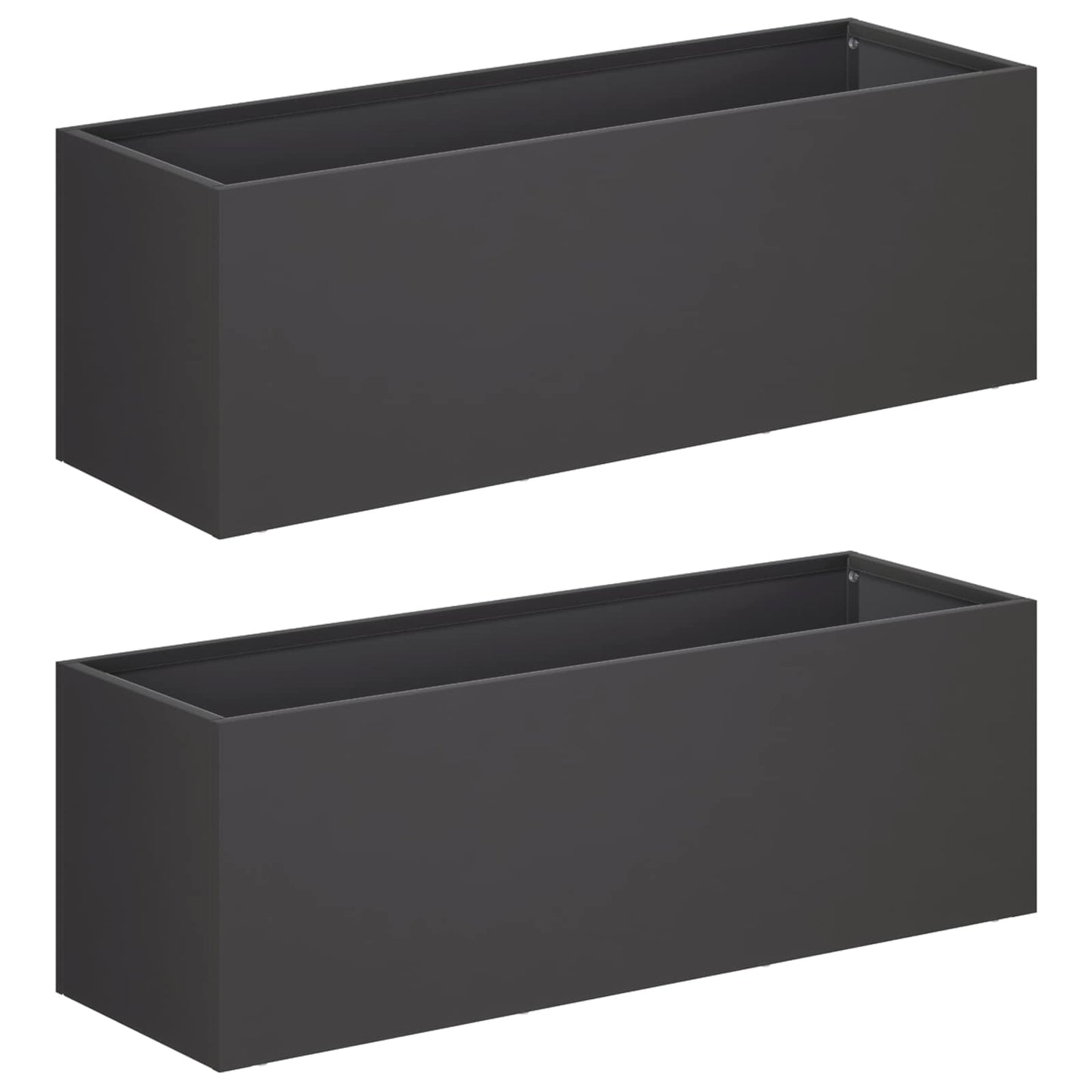Garden Planter 2 pcs Black 60 x 20 x 20 cm Cold-rolled Steel