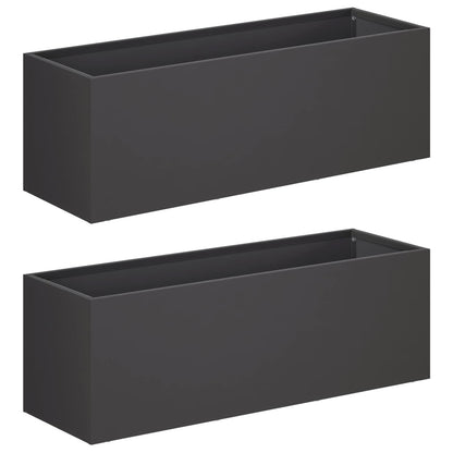 Garden Planter 2 pcs Black 60 x 20 x 20 cm Cold-rolled Steel
