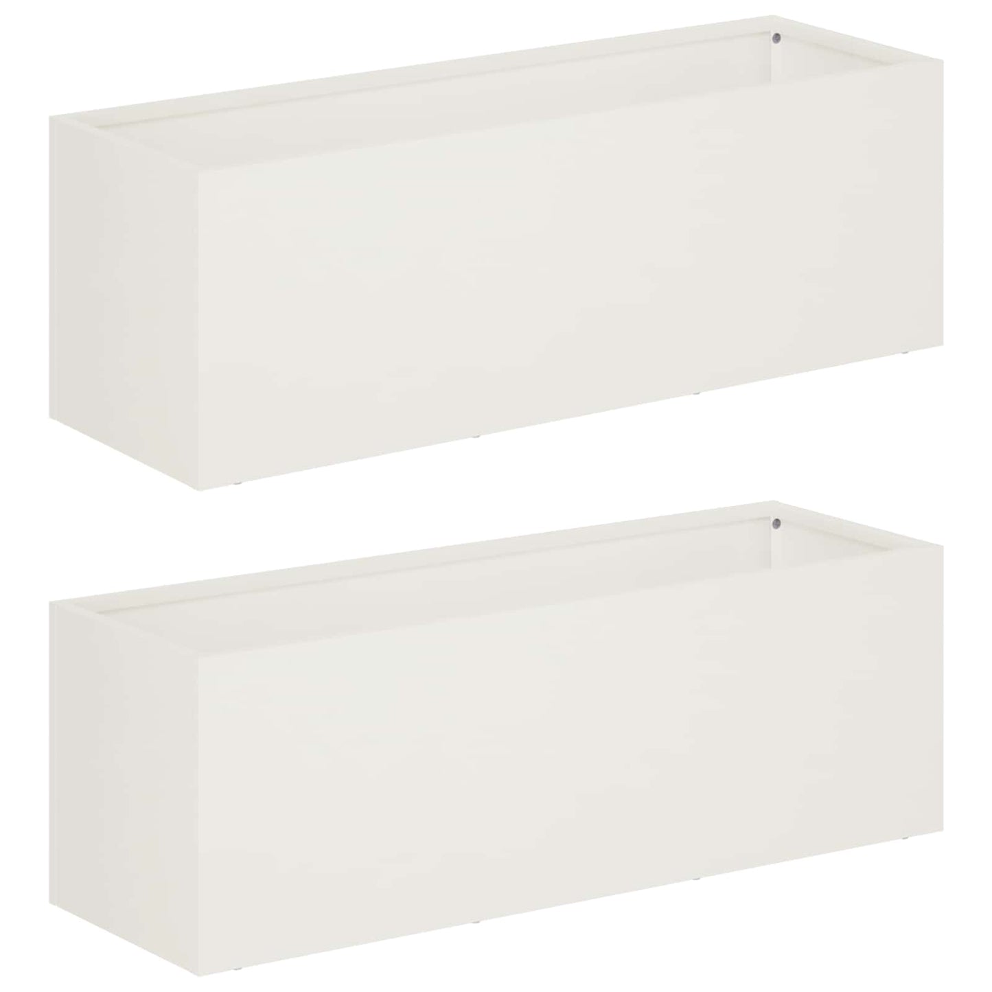 Garden Planter 2 pcs White 60 x 20 x 20 cm Cold-rolled Steel