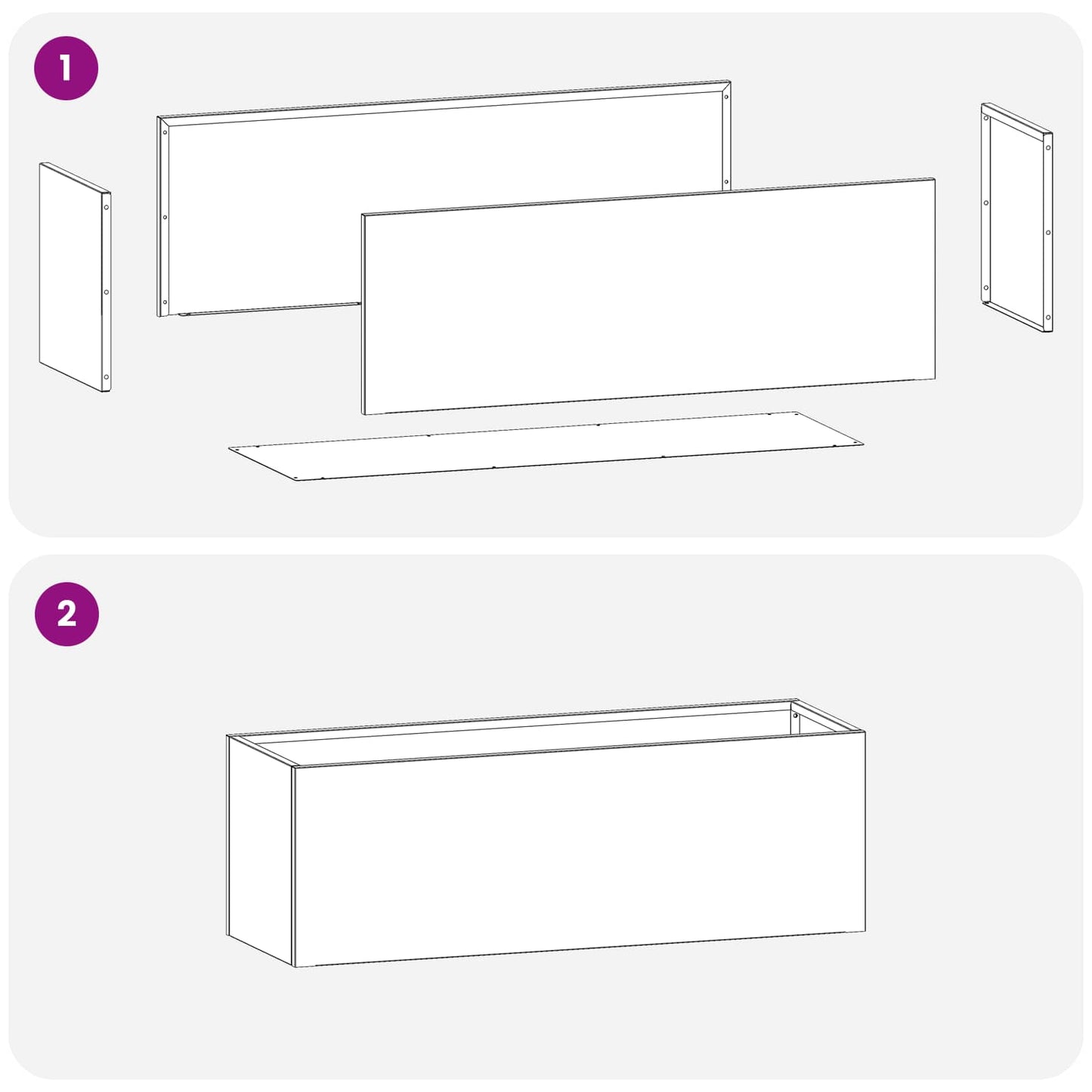 Garden Planter 2 pcs Anthracite 60 x 20 x 20 cm