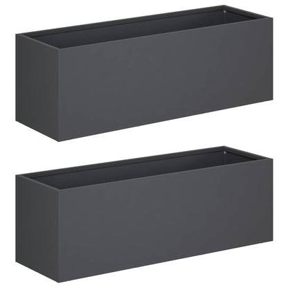 Garden Planter 2 pcs Anthracite 60 x 20 x 20 cm