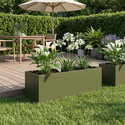Garden Planter Olive Green 60 x 20 x 20 cm Cold-rolled Steel