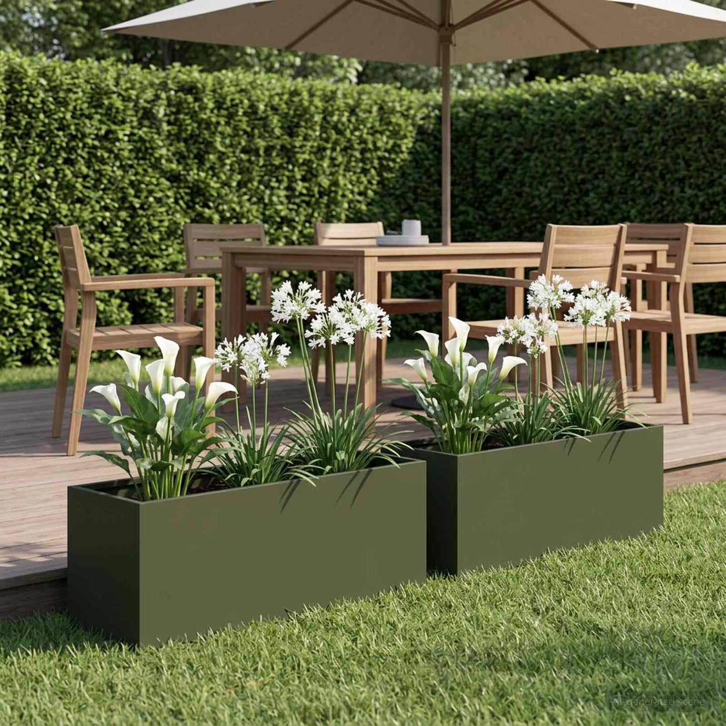 Garden Planter 2 pcs Olive Green 60 x 20 x 20 cm