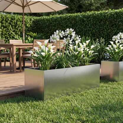Garden Planter Silver 60 x 20 x 20 cm Stainless Steel
