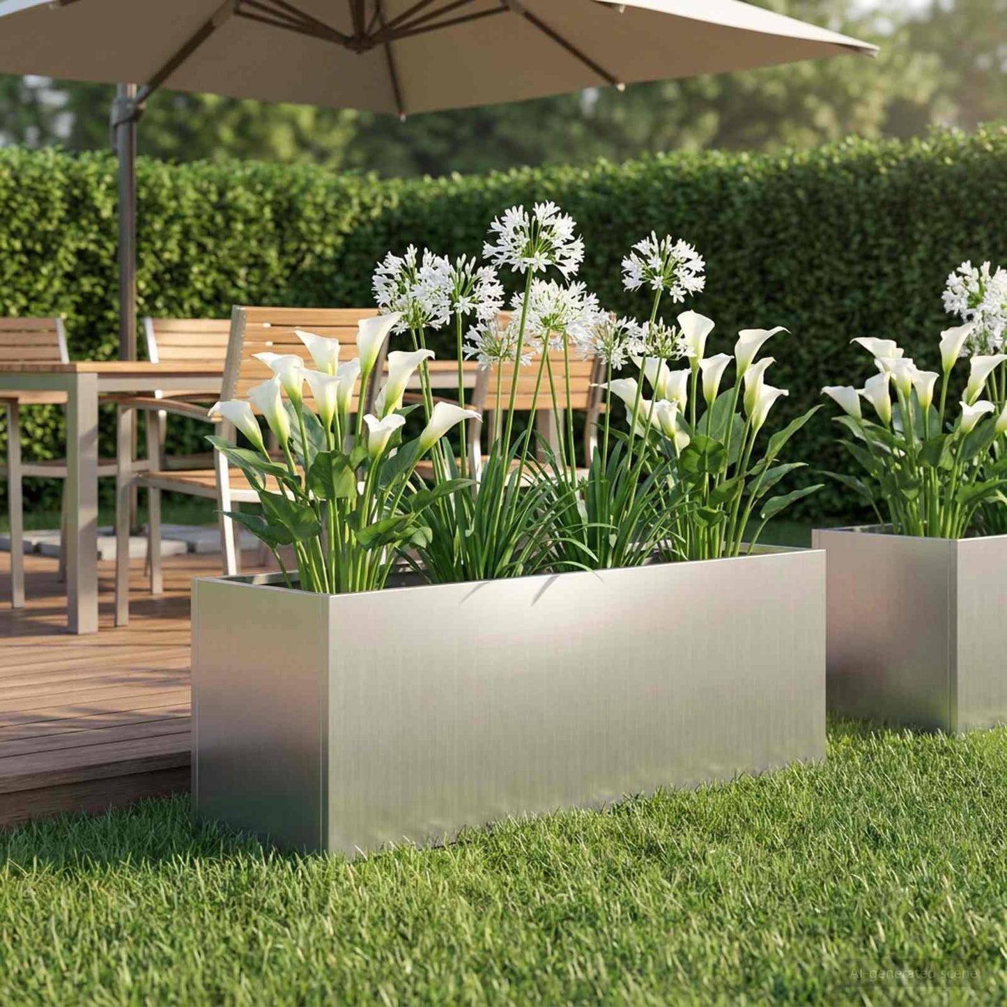 Garden Planter Silver 60 x 20 x 20 cm Galvanised Steel