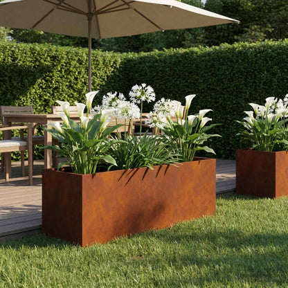 Garden Planter Rusty 60 x 20 x 20 cm Weathering Steel