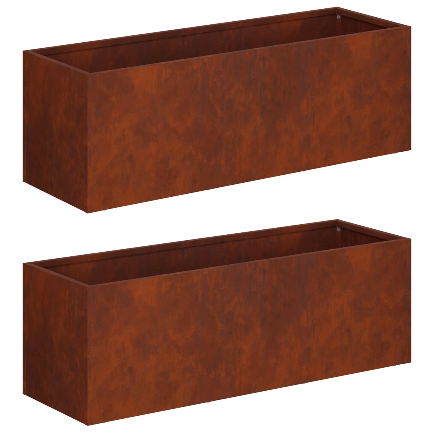 Garden Planter 2 pcs Rusty 60 x 20 x 20 cm Weathering Steel