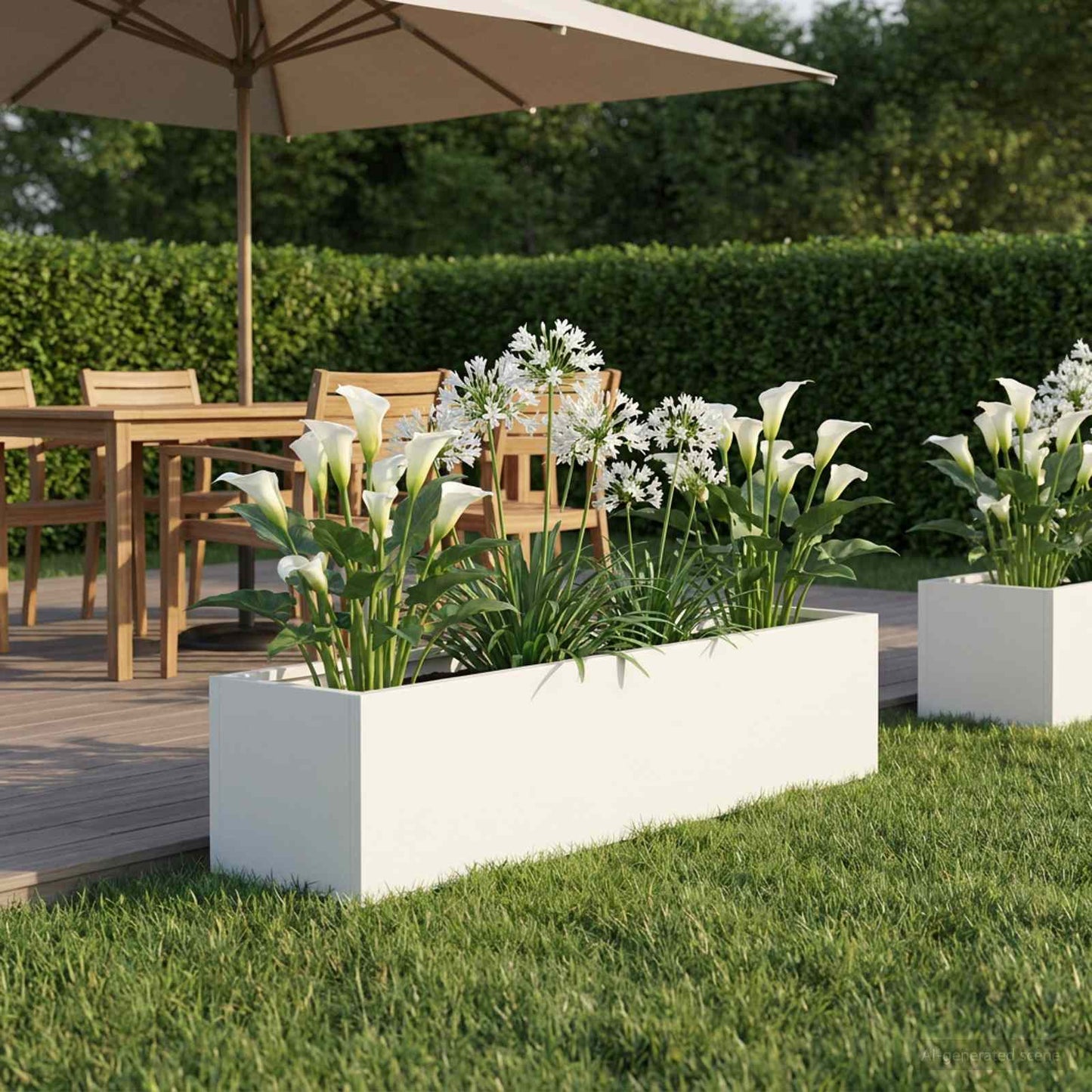 Garden Planter White 80 x 20 x 20 cm Cold-rolled Steel