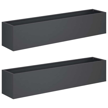 Garden Planter 2 pcs Anthracite 80 x 20 x 20 cm