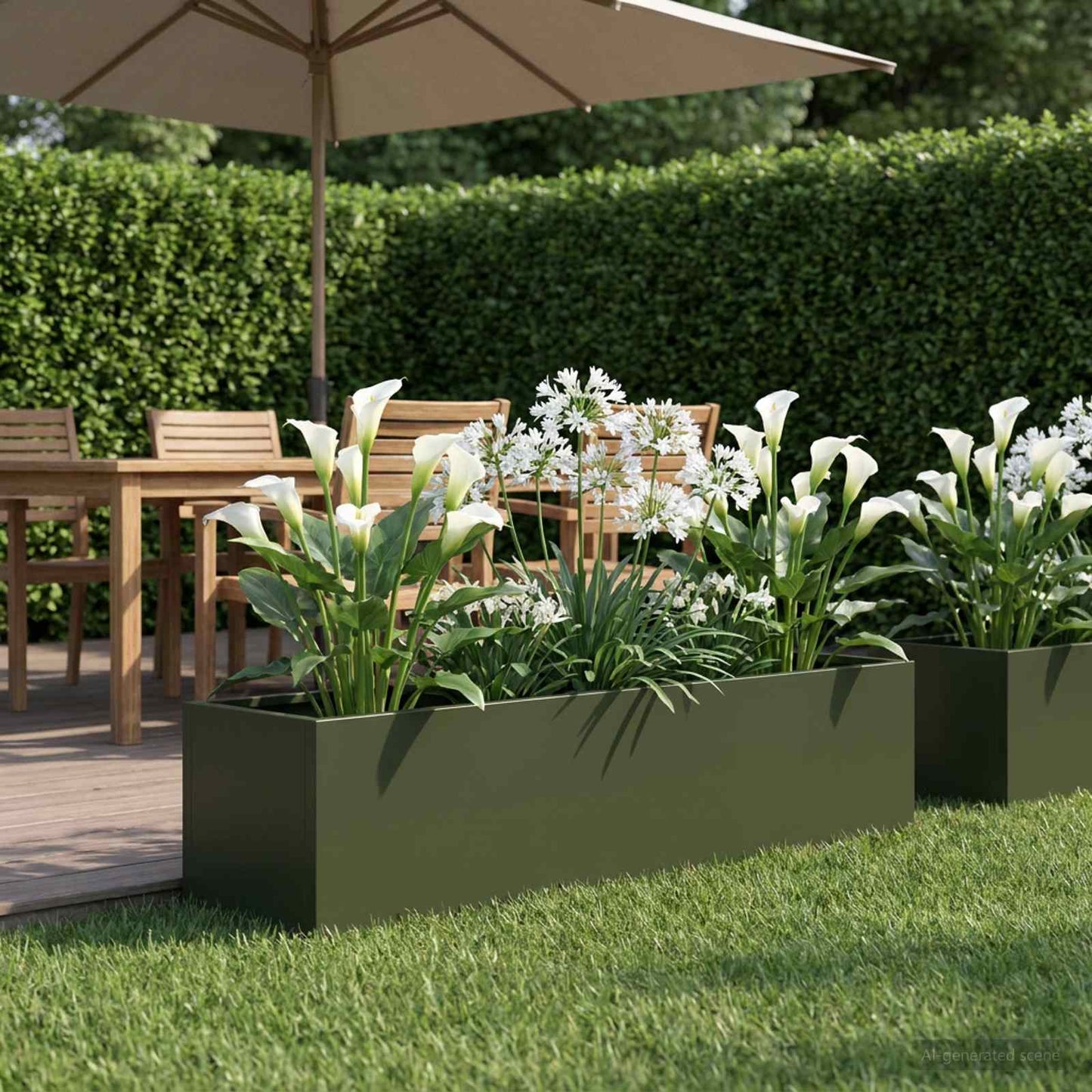 Garden Planter Olive Green 80 x 20 x 20 cm Cold-rolled Steel