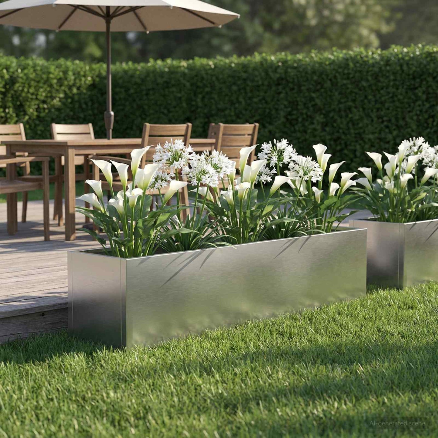 Garden Planter Silver 80 x 20 x 20 cm Stainless Steel