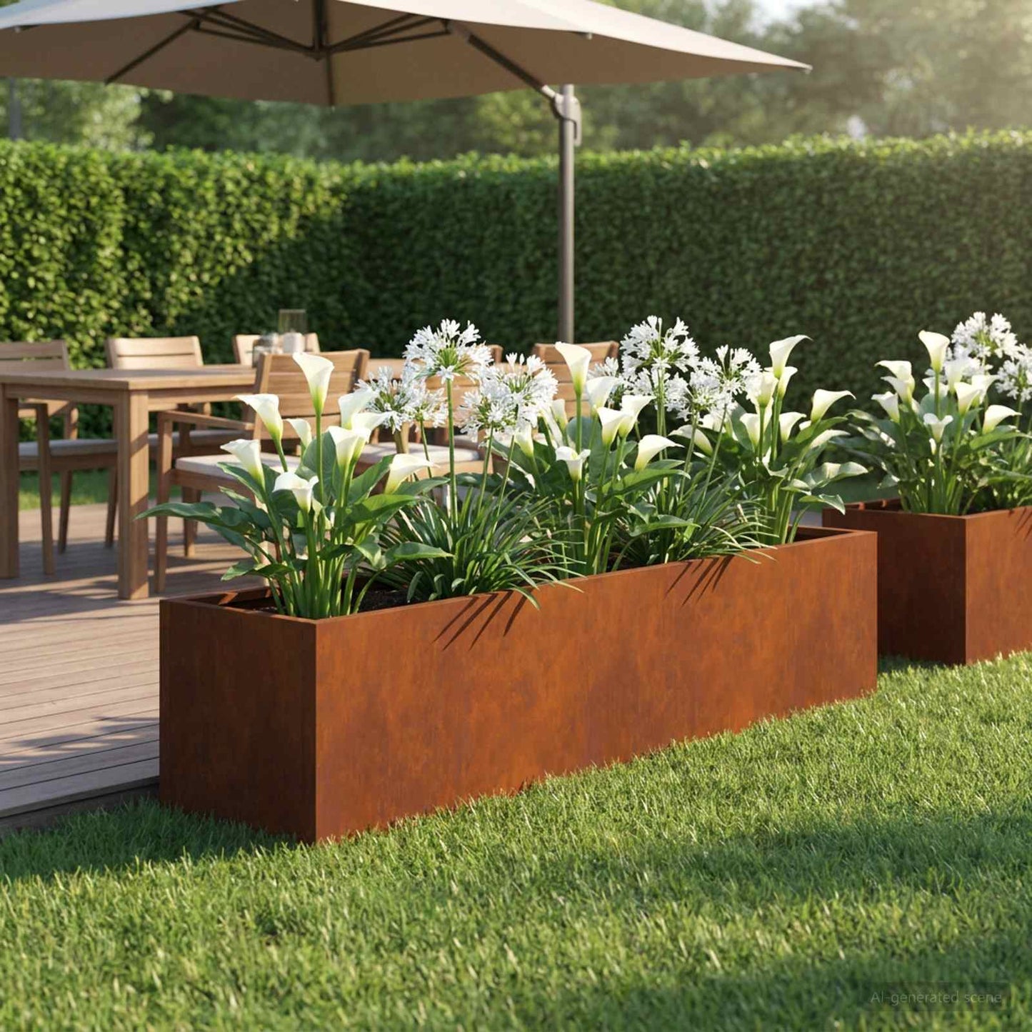 Garden Planter Rusty 80 x 20 x 20 cm Weathering Steel