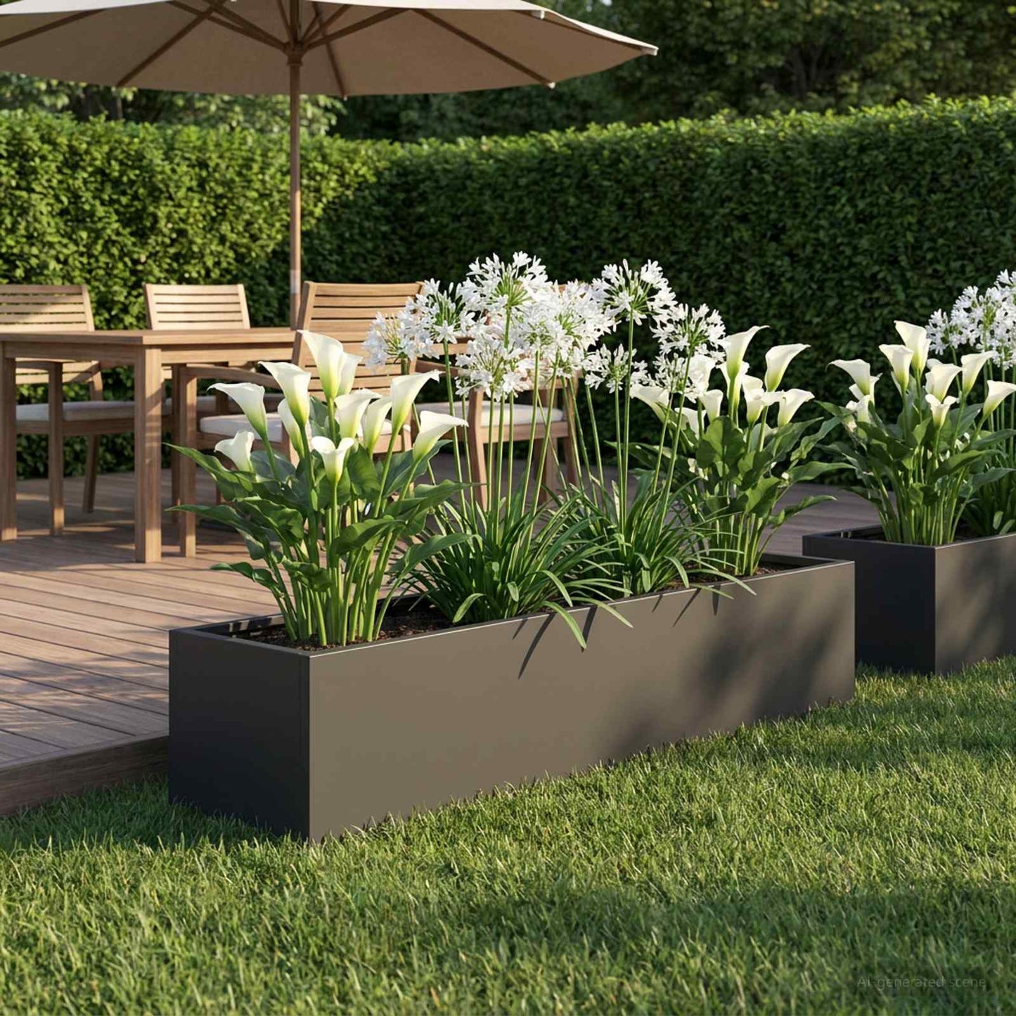 Garden Planter Black 100 x 20 x 20 cm Cold-rolled Steel