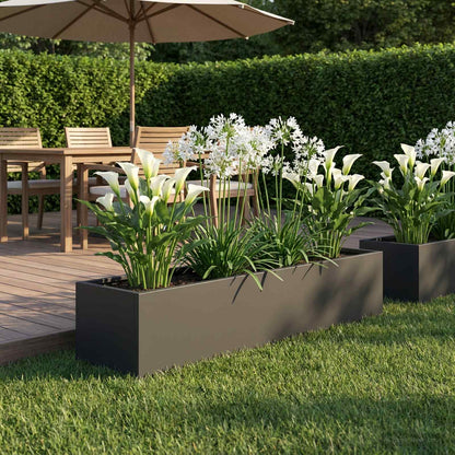 Garden Planter Black 100 x 20 x 20 cm Cold-rolled Steel