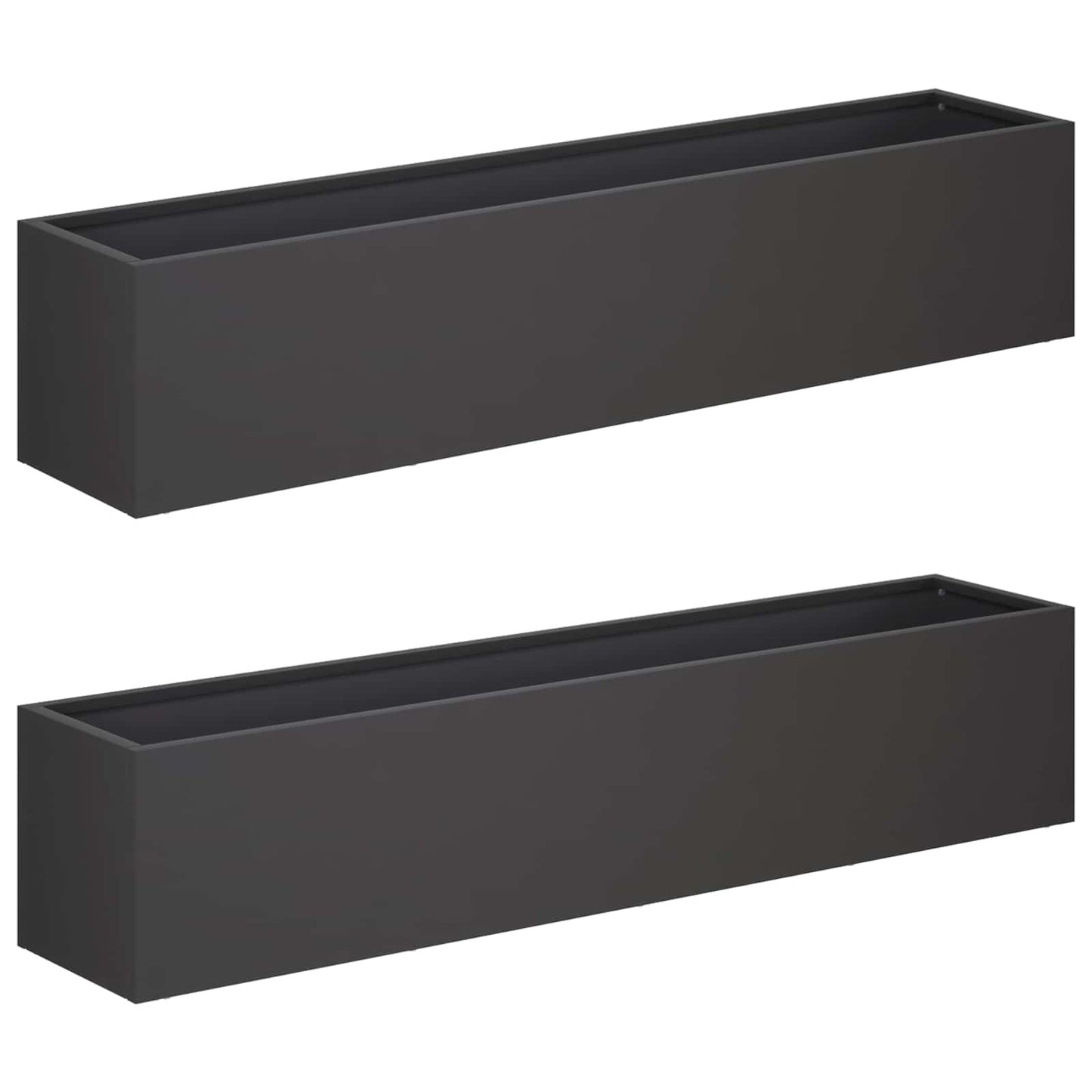 Garden Planter 2 pcs Black 100 x 20 x 20 cm Cold-rolled Steel