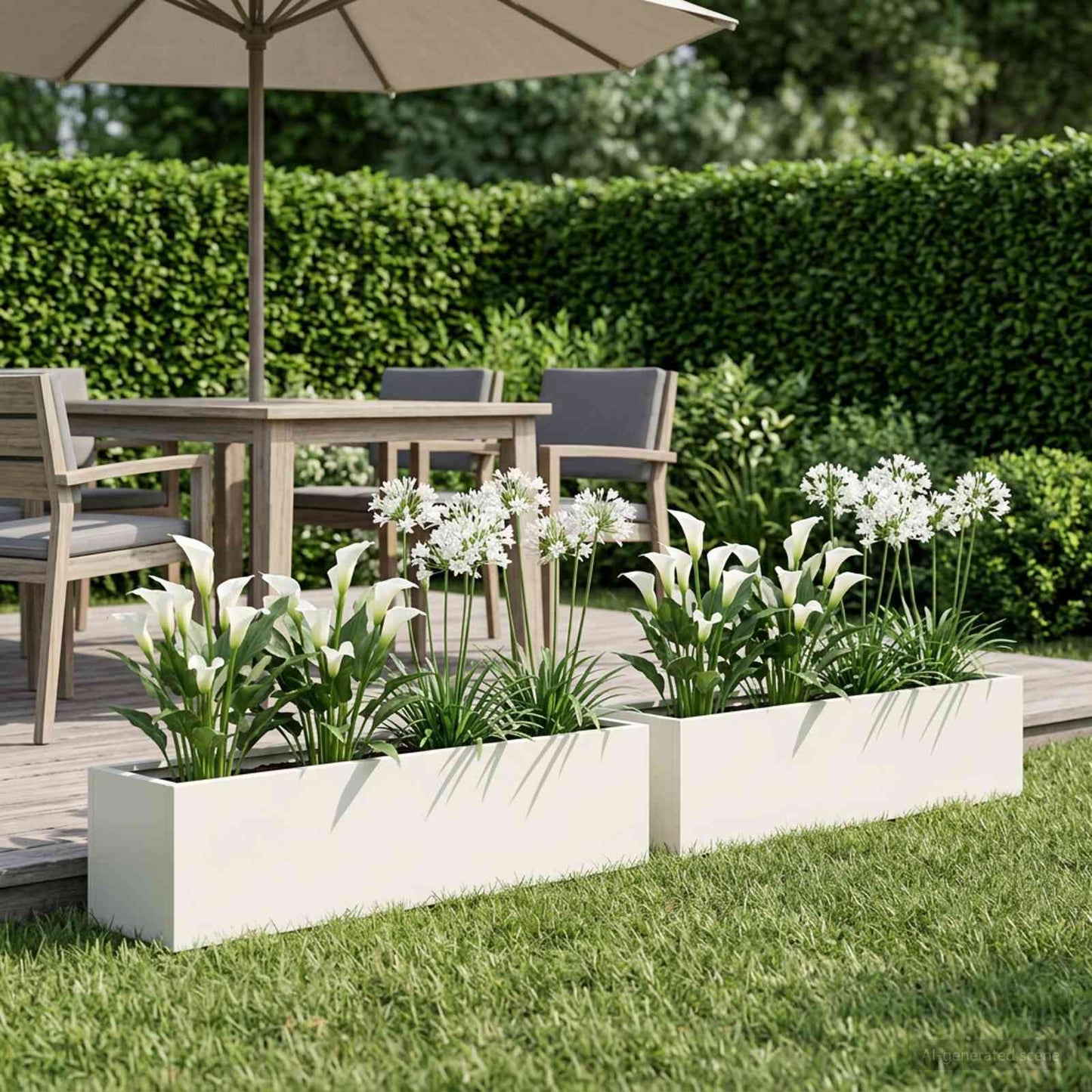 Garden Planter 2 pcs White 100 x 20 x 20 cm Cold-rolled Steel