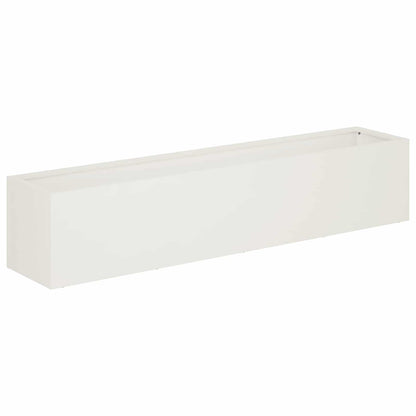 Garden Planter 2 pcs White 100 x 20 x 20 cm Cold-rolled Steel
