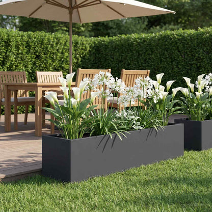 Garden Planter Anthracite 100 x 20 x 20 cm Cold-rolled Steel