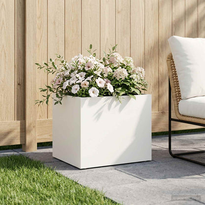 Garden Planter White 40 x 30 x 30 cm Cold-rolled Steel
