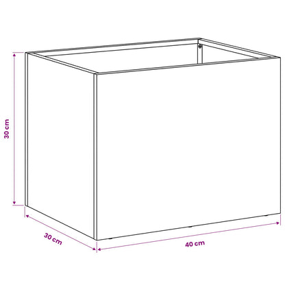 Garden Planter White 40 x 30 x 30 cm Cold-rolled Steel
